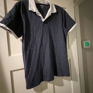 Hollister Dark Blue Polo with White Trim